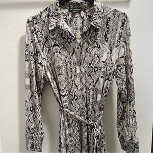 INC International Concepts Long Sleeve Snakeskin Print dress